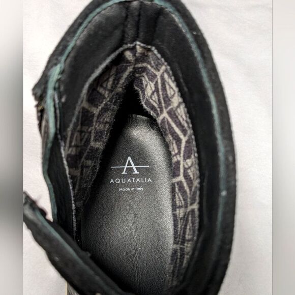 New Aquatalia Alayna Leather & Suede Ankle Side Zip Boots Made in Italy Size 8 - Picture 9 of 14